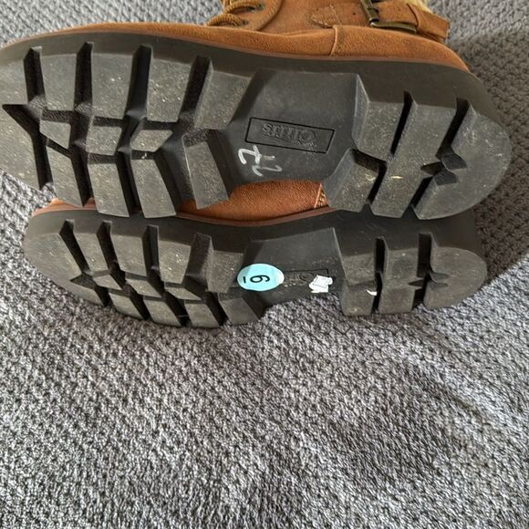 Cliffs Brown Faux Fur Linedโ Lace-Up Ankle Boots Size 6 Buckle Lug Sole Cozy - Picture 8 of 11